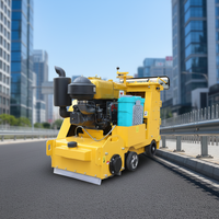 Mini-fraiseuse routière à commande facile, largeur 500 mm, motorisée, 28-32 W, profondeur de travail 0-35 mm, équipement d'entretien routier