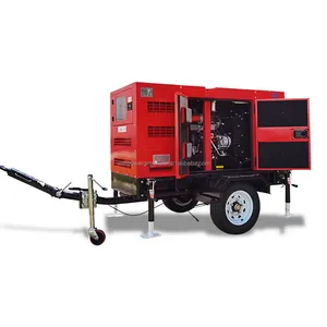 with sound proof enclosure& 4 wheel trailer mobile gensets 20 kw 25 kva generator price single phase