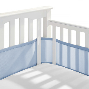 Kids Breathable Mesh Liner for Full-Size <strong>Cribs</strong>, <strong>Classic</strong> 3mm Mesh, Light Pink Size 4FS Covers 3 or 4 Sides - Product Image 2