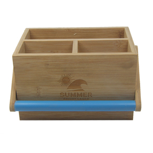 Porte-ustensiles en bois d'acacia FSC&BSCI avec poignée, organisateur multi-positions pour <span class=keywords><strong>cuisine</strong></span>, bureau, salle de bain, chambre à coucher - Product Image 6