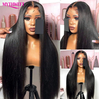 Perruque en cheveux humains naturels indiens sans colle, perruque en dentelle frontale en cheveux humains, cheveux brésiliens alignés sur la cuticule, perruque en dentelle frontale 360 Full HD