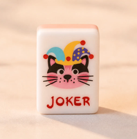 Nouvel ensemble de mahjong américain de luxe en acrylique breveté 2026, tuiles à motif Jelly Cat double couche, portable, pour 4 joueurs, écologique
