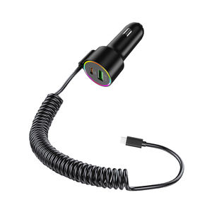 Agetunr नई हॉट कार चार्जर पोर्टेबल t86d qc3.0 18w पोर्ट + प्रकार c 36w पोर्ट 135 सेमी स्ट्रेचबल केबल फास्ट चार्ज rgb प्रकाश - Product Image 2