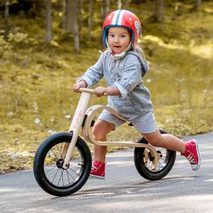 Kinder Houten Balanstraining Fiets <span class=keywords><strong>3</strong></span> In 1 Mini Speelgoed Baby Peuter Duwfiets Met Pedalen - Product Image 5