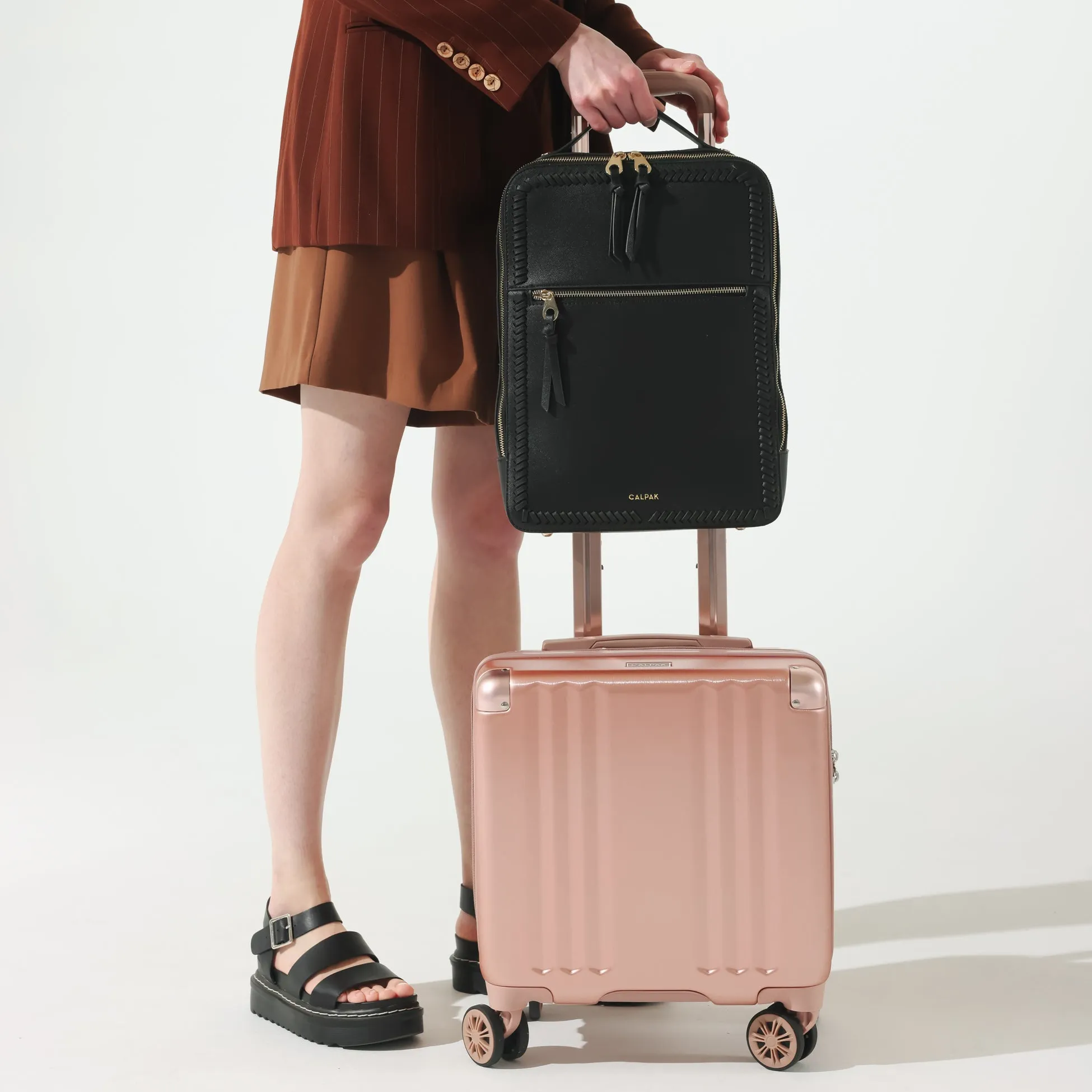 กระเป๋าเดินทางขนาดเล็กคุณภาพสูงสีโรสโกลด์คุณภาพระดับพรีเมียมเกินความคาดหมายกระเป๋าโดยสาร