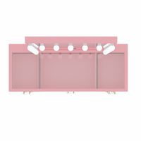 Nouveau mobilier moderne le plus vendu équipé d'un haut-parleur Bluetooth Coiffeuse rose avec table de toilette de maquillage éclairée par LED