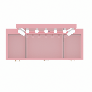 Nouveau mobilier moderne le plus vendu équipé d'un haut-parleur Bluetooth Coiffeuse <span class=keywords><strong>rose</strong></span> avec table de toilette de maquillage éclairée par LED - Product Image 6