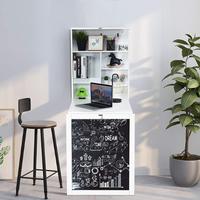 Nouvelle table d'étude de bureau blanche pliante convertible pratique et suspendue conception unique pliable bureau d'ordinateur mural flottant