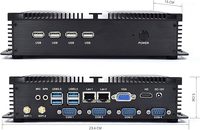 Mini PC Industrial Potente Sin Ventilador, CPU I5 de 2 Núcleos, 8GB RAM, 128GB SSD, 4xCOM RS232, 2xNICs, HD, VGA, Wi-Fi