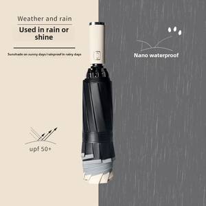 Grand <span class=keywords><strong>parapluie</strong></span> inversé semi-automatique en vinyle noir avec poignée colorée <span class=keywords><strong>Parapluie</strong></span> pour <span class=keywords><strong>homme</strong></span> d'affaires résistant aux tempêtes - Product Image 4