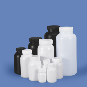 Botella Redonda de Plástico HDPE de 50ml-2000ml con Boca Ancha para Facilitar el Llenado de <span class=keywords><strong>Polvo</strong></span>, Gránulos, Reactivos, Logotipo Personalizado - Product Image 1