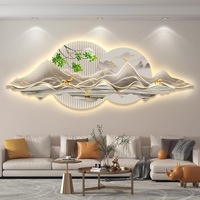 Peinture décorative moderne et simple à LED, murale de paysage avancée pour salon, sculpture fine, art mural pour fond de canapé