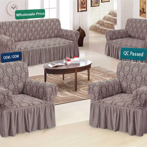 Housse de canapé extensible en jacquard tricoté, protectrice, 3 places, lavable, antidérapante - Product Image 1