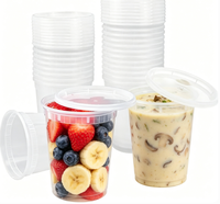 Conteneur alimentaire jetable en gros, seau à soupe robuste en PP empilable pour la préparation des repas à domicile, la restauration et les commandes en gros