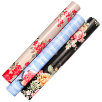 Wallpaper PVC Motif Bunga Gaya Cina Perekat Sendiri Langsung dari Pabrik WBX Model 9001-9086 untuk Renovasi Kamar Sewa, Asrama, dan Lemari