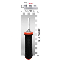 Truelle à carreaux à dents carrées, dents carrées de 14*14 mm, en acier inoxydable de qualité supérieure, outils de maçonnerie pour l'installation de carreaux