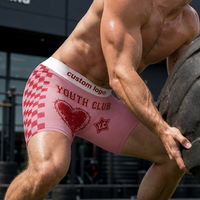 Vente en gros usine : Sous-vêtements imprimés assortis pour club de jeunes, respirants, doux, à jambe longue, anti-frottement, caleçons boxers et slips pour hommes