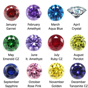 Hailer Jewelry – pierre de naissance 5A CZ 4MM-10MM, zircone cubique ronde et brillante