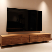 Meuble de rangement moderne nordique en bois avec support, vitrine de luxe en bois avec support, console multimédia en bois pour salon