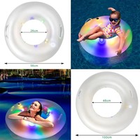 Bouée de natation gonflable en PVC en forme d'animal lumineux pour sports nautiques, canard gonflable