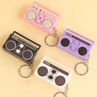 Mini enregistreur de dessins animés porte-clés en PVC, jouet radio pour sac d'école, pendentif cadeau pour couples, vente en gros, petit format