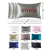 100% taies d'oreiller en polyester taies d'oreiller en satin de lit ensemble standard de 2 taies d'oreiller en satin blanc pour les cheveux et la peau