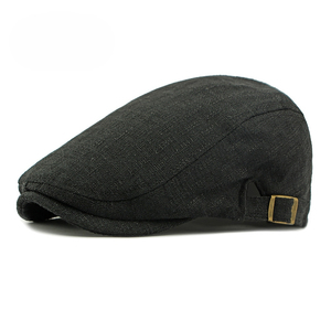 <span class=keywords><strong>Casquette</strong></span> plate ajustable en coton et lin pour hommes et femmes, style Ivy, mode estivale, béret, <span class=keywords><strong>casquette</strong></span> de chauffeur, <span class=keywords><strong>casquette</strong></span> de golf - Product Image 4