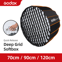 Godox Boîte souple QR-P70 parabolique à dégagement rapide + maille en nid d'abeille Bowens Install Studio Flash