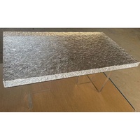 Table à manger rectangulaire moderne en acrylique, plateau en acrylique, pieds en acrylique, écologique, durable, imperméable, 8 places, hôtel, appartement, salle à manger