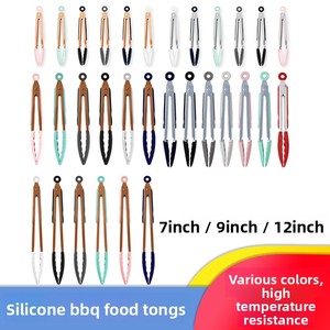 Juego de Pinzas de Cocina de Acero Inoxidable con Puntas de Silicona, Pinzas para <span class=keywords><strong>Barbacoa</strong></span> con Bloqueo, Pinzas para Servir Alimentos, <span class=keywords><strong>Utensilios</strong></span> para Asar - Product Image 3