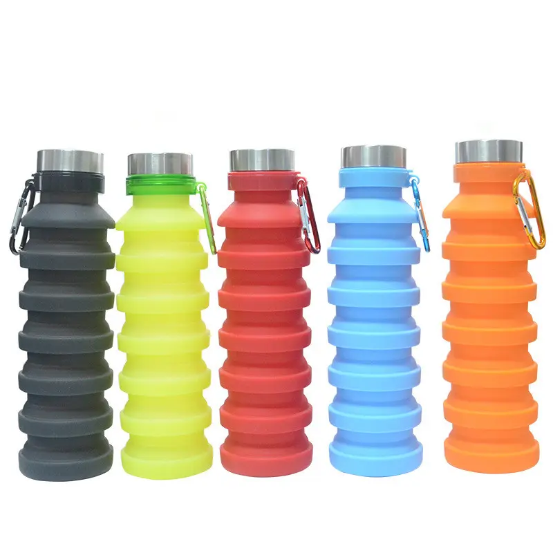 550ml creative folding silicone water bottle student portable sports kettle