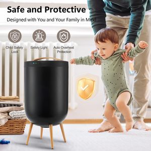 Sèche-serviettes autoportant à 4 pieds avec haut-parleur Bluetooth, veilleuse et éclairage RGB au sol, arrêt automatique pour salle de bain - Product Image 6