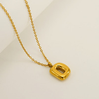 Hip Hop acier inoxydable or 18 carats PVD pendentif étanche bulle Alphabet lettre initiale A-Z dames accessoires chaînes de perles