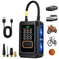 Inflador de Neumáticos Inteligente con Apagado Automático, Compresor de Aire Digital de Alta Presión de 150 psi, Mini Bomba para Automóvil, Motocicleta, Bicicleta, Balones Deportivos