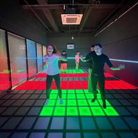 Sol de danse LED actif de qualité 30x30cm, couleur RVB, indice de protection IP65/IP67, compatible avec l'induction pour les jeux