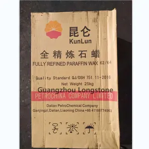 Longstone Suppliers Paraffin Kunlun Parafina 62-64 Fully Refined Paraffin Wax 25kg/carton