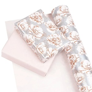 Custom Eco-Friendly Recyclable Floral Pattern Art <b>Paper</b> Roll Double Side Coated PE Waterproof 100GSM Virgin <b>Wood</b> Pulp Gift Craft - Product Image 5