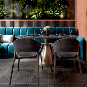 Công Nghiệp Phong Cách Retro Bistro Đồ Nội Thất Da Cong Gỗ Nhà Hàng Gian Hàng Chỗ Ngồi Bàn Và Ghế Ăn Cho Khách Sạn Dự Án - Product Image 1