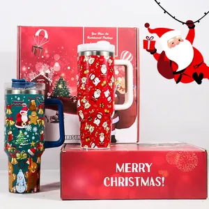 Wholesale 30oz 40oz Outdoor Mugs Christmas Wine Tumbler <b>Gift</b> Set 40oz Tumbler with Handler 2oz Mini Tumbler - Product Image 4