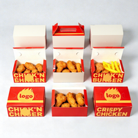 Boîte à repas en papier kraft biodégradable personnalisée, recyclable, impression mate, laminage, boîte à poulet frit avec logo