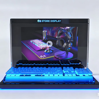 Vitrine en acrylique personnalisée, présentoir en acrylique, écran lumineux LED personnalisé pour claviers de jeu, magasins d'e-sport, centres commerciaux numériques, jeux