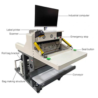 Machine d'emballage automatique pour sacs tubulaires de distribution e-commerce, avec ensachage, impression, étiquetage et conditionnement