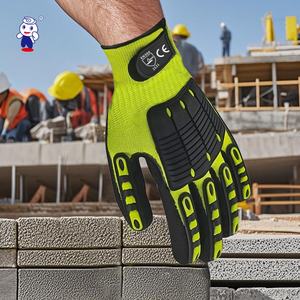 Guantes personalizados de microfibra anti-impacto de cuero protector TPR guantes mecánicos resistentes industriales - Product Image 3