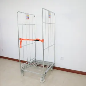 Nhà Máy Chất Lượng Cao Bán Buôn Lồng Thép Có Thể Gập Lại Kho CuộN Container Xe Đẩy Bền