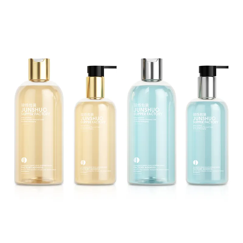 300 ml 500 ml luxuriöse kunststoff-pet-shampoo-flasche lotionspumpflasche kosmetikverpackung