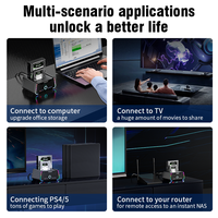 FIDECO Stock ABS 2 Bay Hard Disk Docking hingga 22TB SATA HDD SSD Offline kloning duplikator dengan RGB