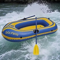 Bote Inflable de PVC Ecológico, Resistente al Desgaste y Reforzado, Kayak para 2 Personas, Balsa para Pesca y Deportes Acuáticos para Uso en Exteriores