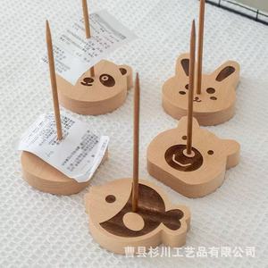 Porta-ordenaciones de madera con diseño de animales para tiendas de té con leche, restaurantes, soporte para recibos, organizador de escritorio para cartas - Product Image 2