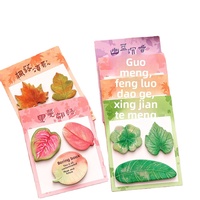 Papeterie Kawaii, bloc-notes adhésif en forme de feuille de plante naturelle, planificateur de bureau, autocollants décoratifs, fournitures scolaires, autocollants adhésifs