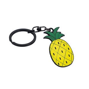 LLavero de Metal de aleación de Zinc con logotipo personalizado, llavero de esmalte de piña de Anime de dibujos animados de frutas 3D para mujer, etiquetas bonitas para llaves - Product Image 1